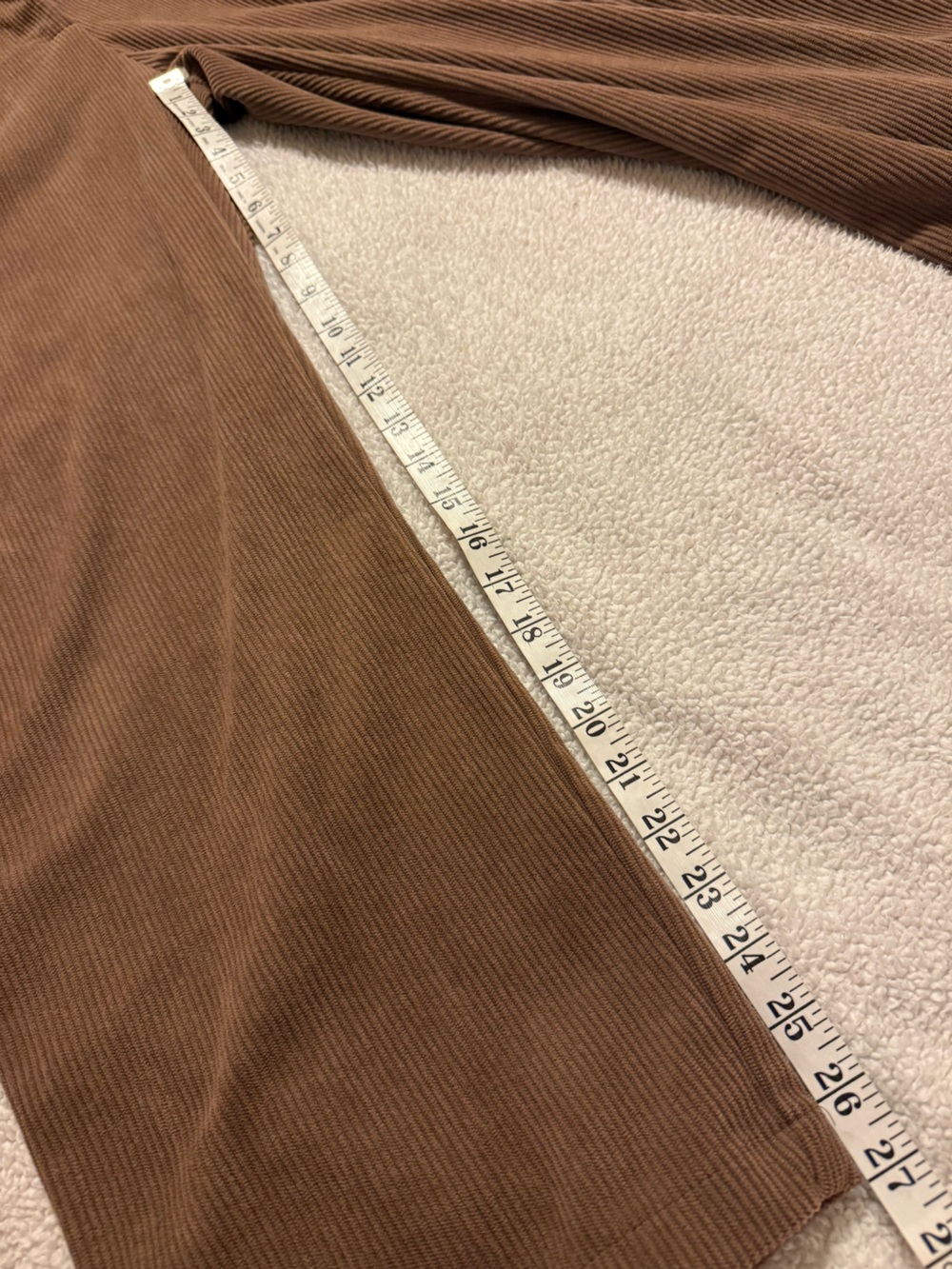 HALARA High Waisted Corduroy Pleated Straight Pants Acorn Brown Relaxed Trousers - Picture 7 of 12